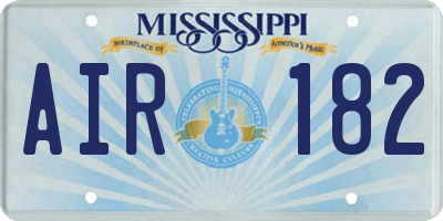 MS license plate AIR182