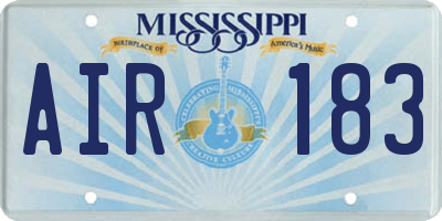 MS license plate AIR183