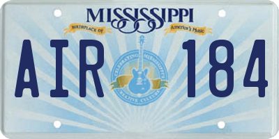 MS license plate AIR184
