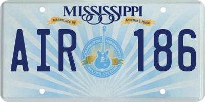 MS license plate AIR186