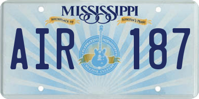 MS license plate AIR187