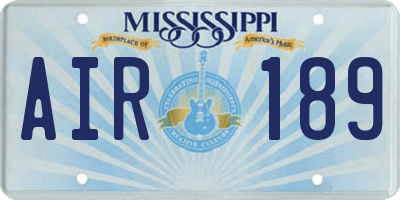 MS license plate AIR189