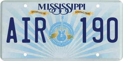 MS license plate AIR190