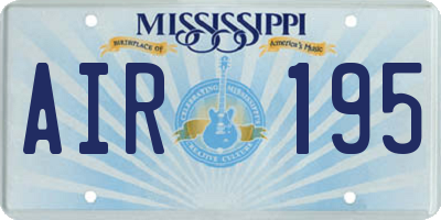 MS license plate AIR195