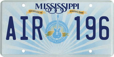 MS license plate AIR196
