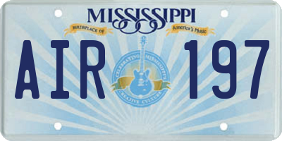 MS license plate AIR197
