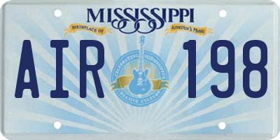 MS license plate AIR198