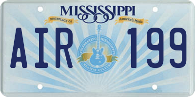 MS license plate AIR199