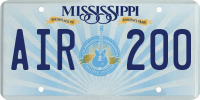 MS license plate AIR200