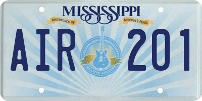 MS license plate AIR201