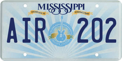 MS license plate AIR202