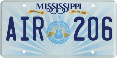 MS license plate AIR206