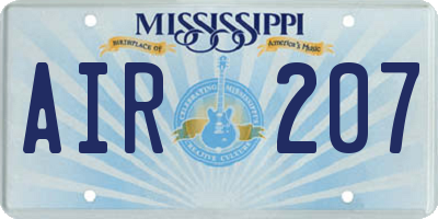MS license plate AIR207
