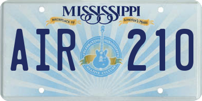 MS license plate AIR210
