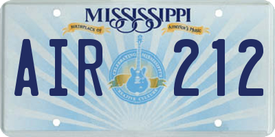 MS license plate AIR212