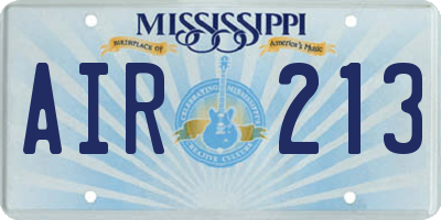 MS license plate AIR213