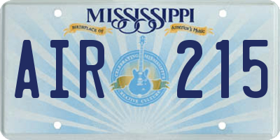 MS license plate AIR215