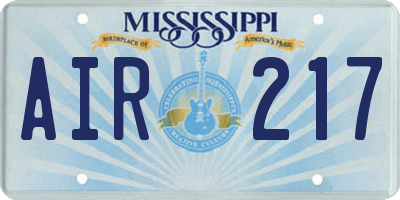 MS license plate AIR217
