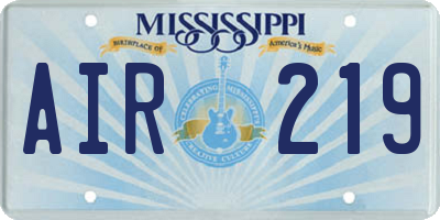 MS license plate AIR219