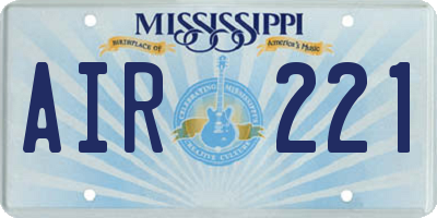MS license plate AIR221
