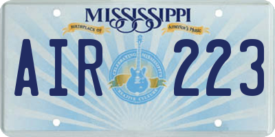 MS license plate AIR223