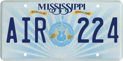 MS license plate AIR224
