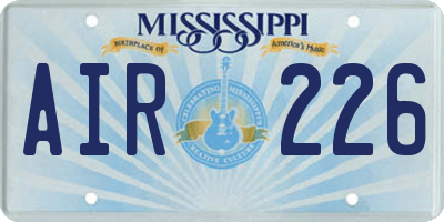 MS license plate AIR226