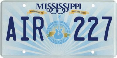 MS license plate AIR227