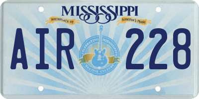 MS license plate AIR228