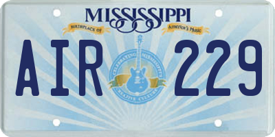 MS license plate AIR229