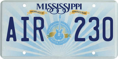 MS license plate AIR230