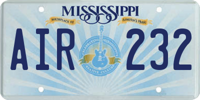 MS license plate AIR232