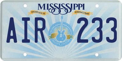 MS license plate AIR233