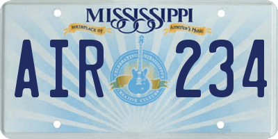 MS license plate AIR234