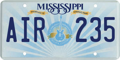 MS license plate AIR235
