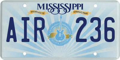 MS license plate AIR236