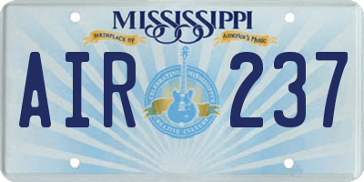 MS license plate AIR237