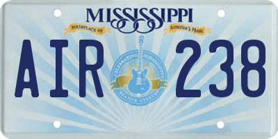 MS license plate AIR238