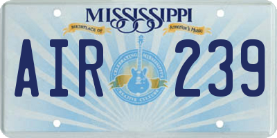 MS license plate AIR239