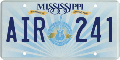 MS license plate AIR241