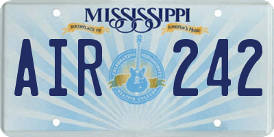 MS license plate AIR242