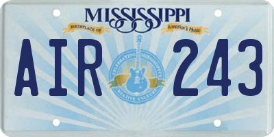 MS license plate AIR243