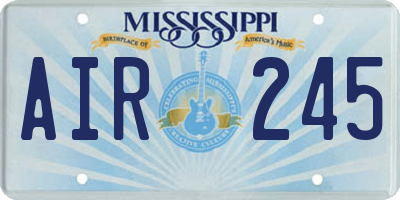 MS license plate AIR245