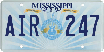 MS license plate AIR247