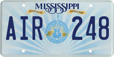 MS license plate AIR248