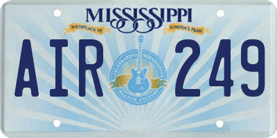 MS license plate AIR249