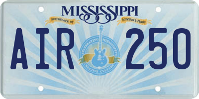 MS license plate AIR250