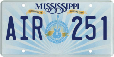 MS license plate AIR251