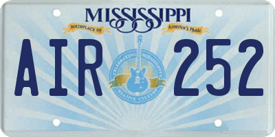 MS license plate AIR252