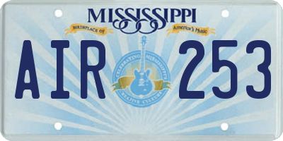 MS license plate AIR253